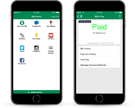 Photo indicating the MyOzarks app being simple with an easy bill pay.